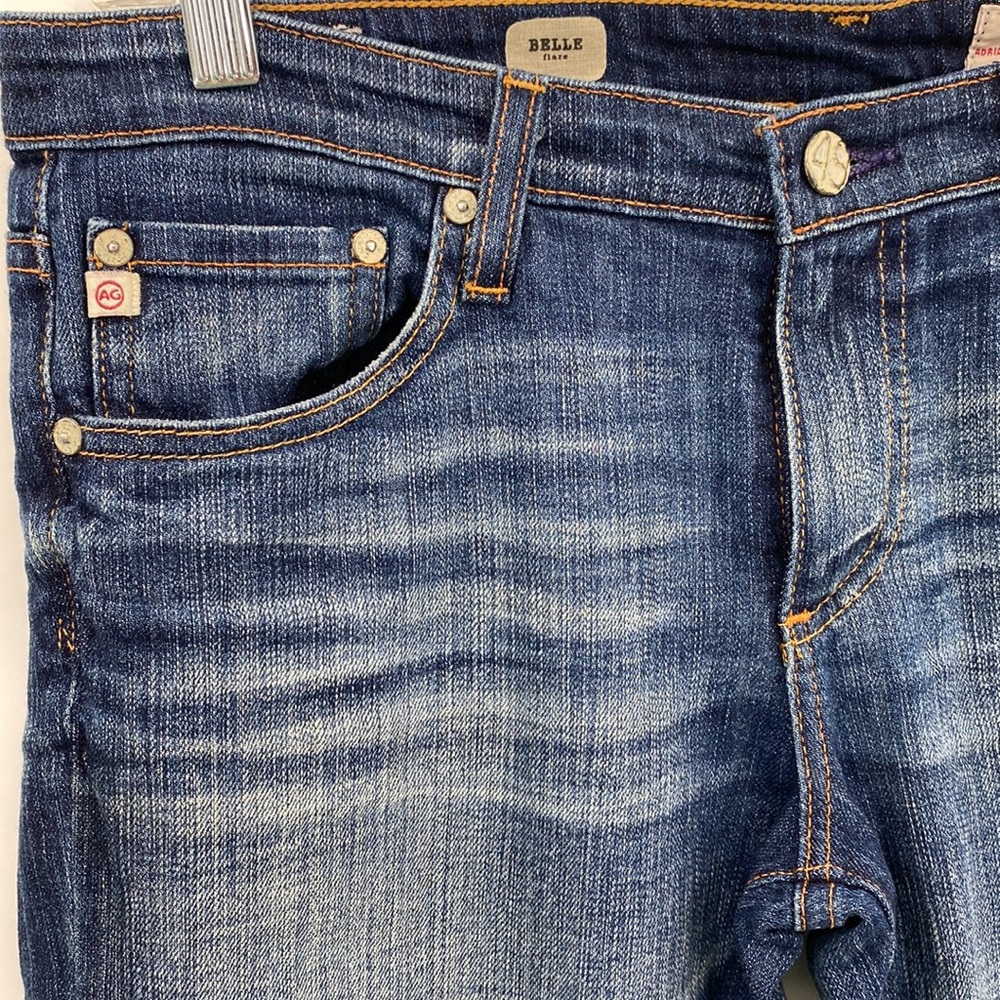 AG Adriano Goldshmied The Belle Flare Jeans Boho Gypsy Mid Rise Blue Size 30 - Picture 6 of 12